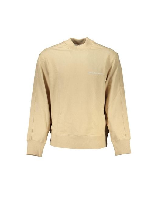 Calvin Klein Natural Crew Neck Logo Sweatshirt for men