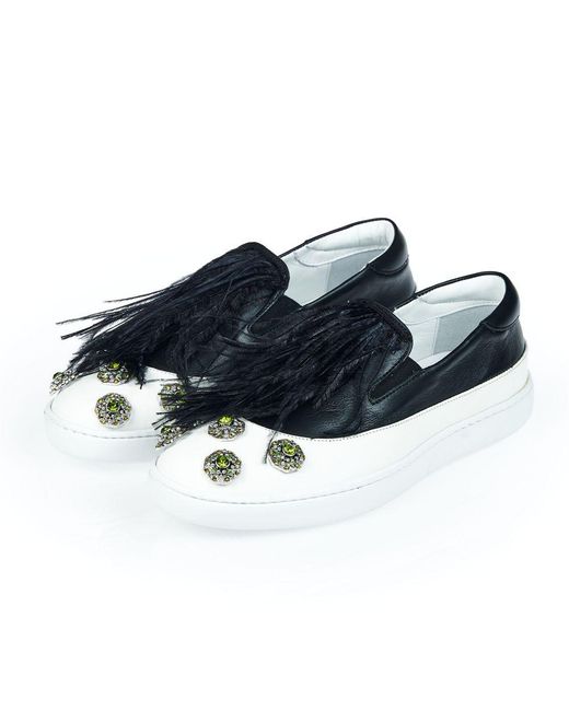 MR & MRS Blue Black Leather Slip
