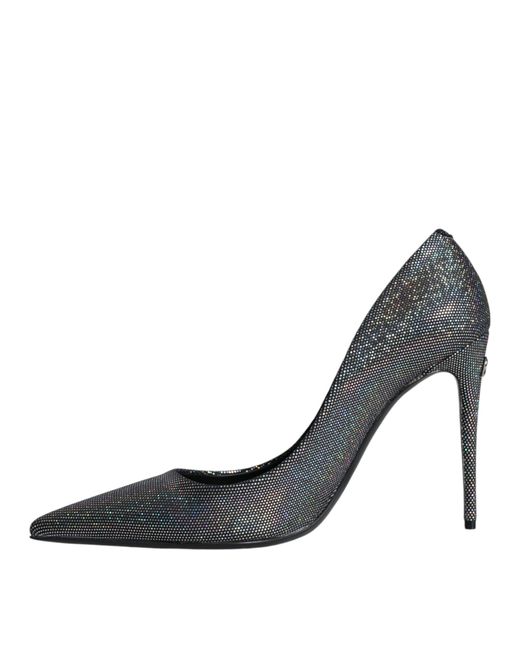 Dolce & Gabbana Metallic Strass Leather Heels Pumps Shoes