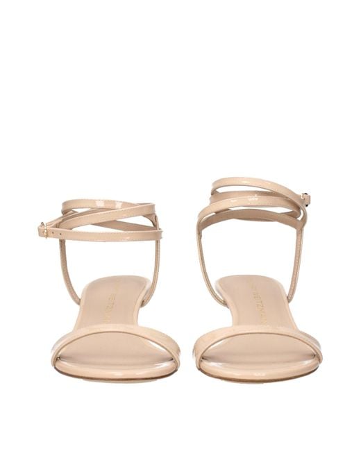 Stuart Weitzman Pink Beige Leather Stiletto Heels Sandals