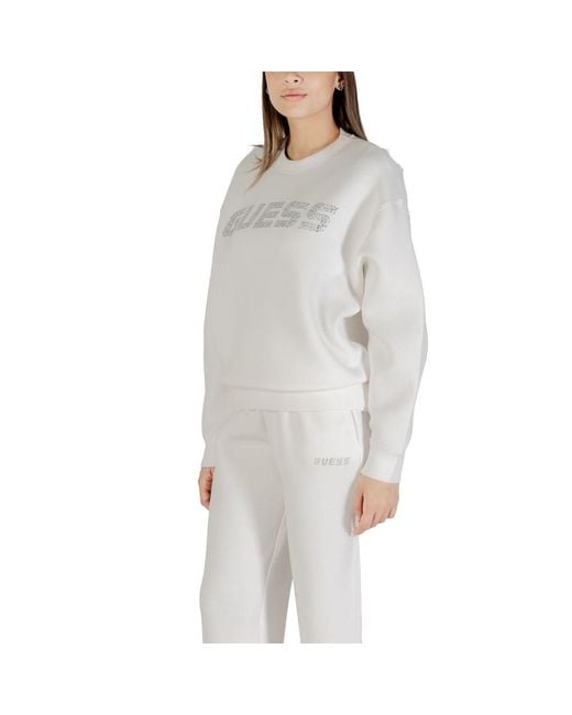 Guess White Viscose Sweatshirt