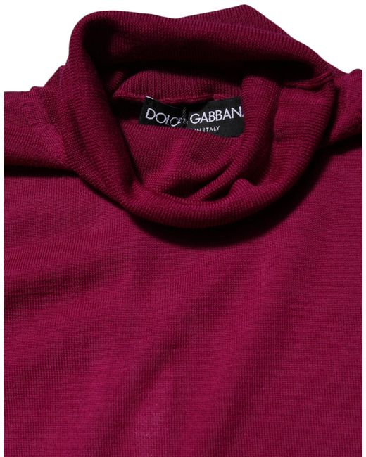 Dolce & Gabbana Purple Fuchsia Wool Long Sleeves Turtleneck Sweater