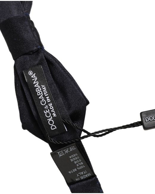 Dolce & Gabbana Men Black 100% Silk Adjustable Neck Papillon Bow Tie for men