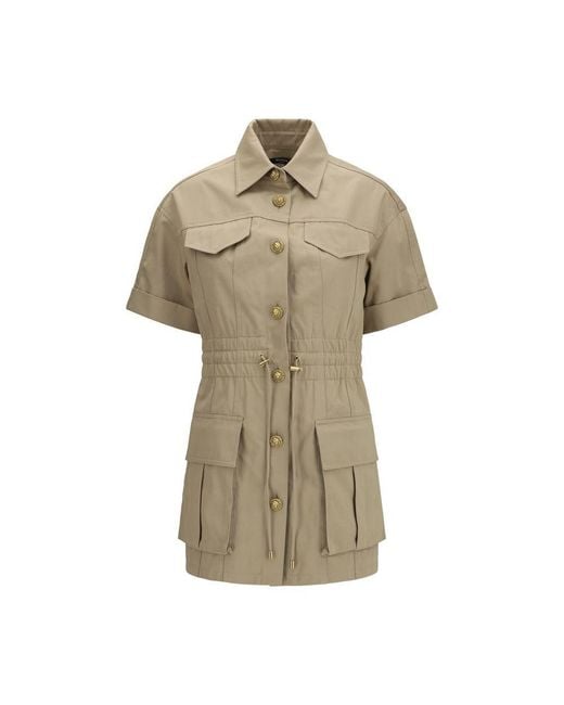 Balmain Natural Beige Cotton Casual Dress