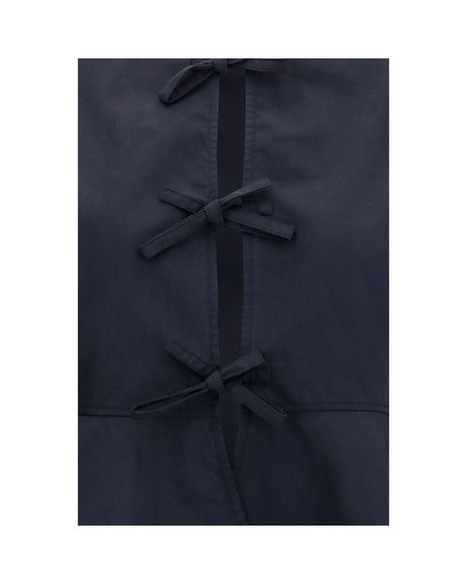 Ganni Blue Black Cotton Blouse