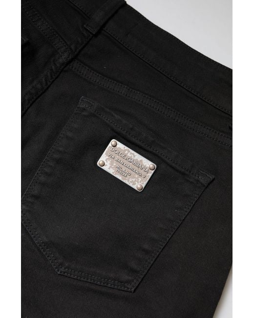 Dolce & Gabbana Black Cotton High Waist Skinny Denim Jeans