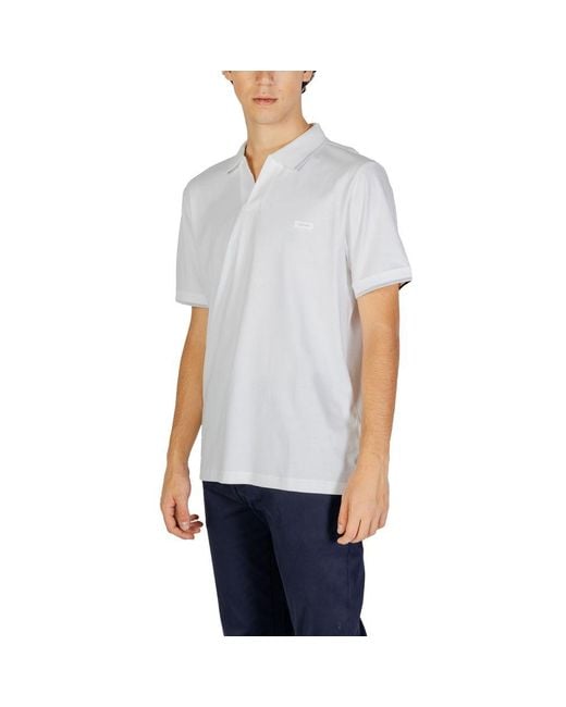 Calvin Klein White Cotton Polo Shirt for men