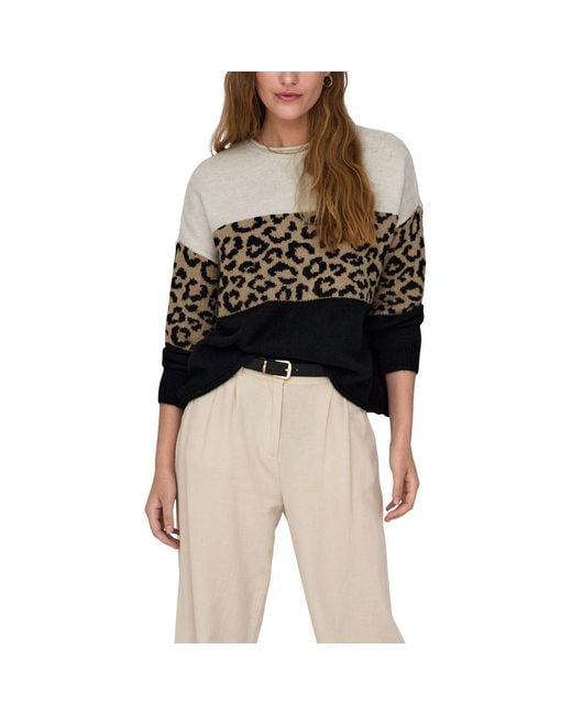 ONLY Black Bicolor Marabou Sweatshirt