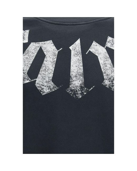 Palm Angels Blue Black Cotton Sweatshirt for men