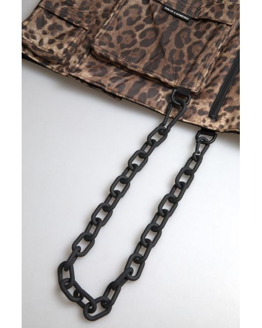 Dolce & Gabbana Black Leopard Silk Sleeveless Sportswear for men