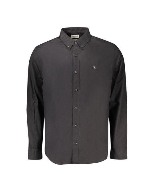 Calvin Klein Gray Cotton Shirt for men