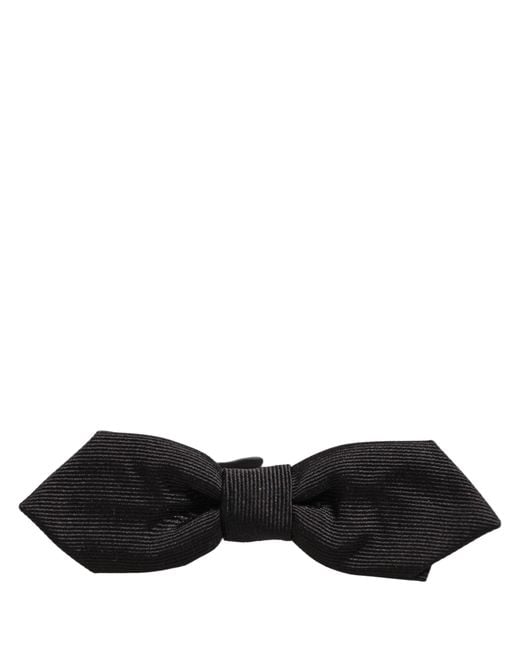 Dolce & Gabbana Men Black 100% Silk Adjustable Neck Papillon Bow Tie for men