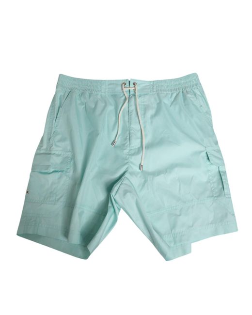Dolce & Gabbana Blue Aqua Polyester Beachwear Shorts Swimwear Aquamarine Nylon for men