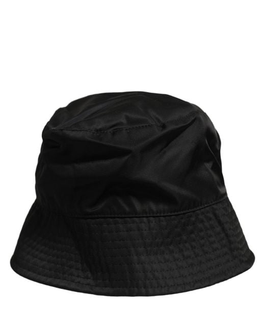 Dolce & Gabbana Men Black Nylon Wide Brim Bucket Capello Hat for men