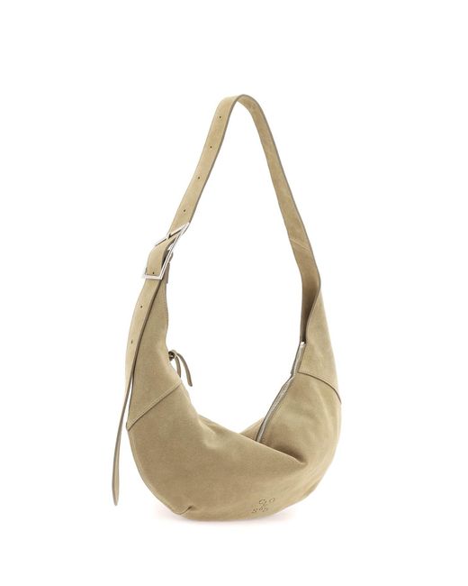 Closed Natural Suede Halfmoon Hobo Leather Bag