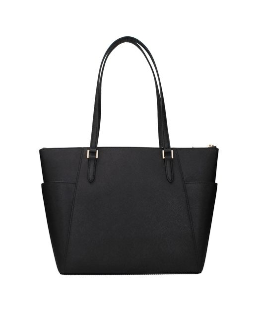 Michael Kors Black Charlotte Leather Shoulder Bag