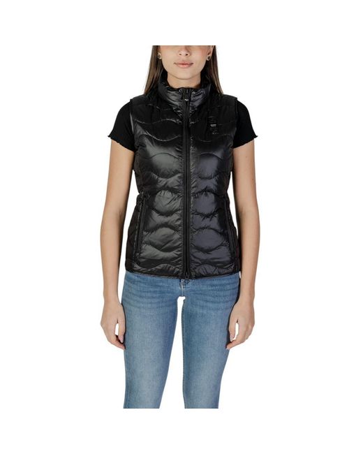 Blauer Black Polyamide Sleveless Jacket