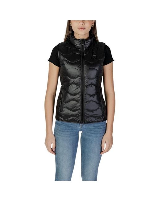 Blauer Black Polyamide Sleveless Jacket