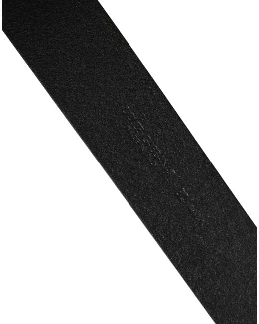 Dolce & Gabbana Men Black Classic Leather Metal Buckle Belt for men