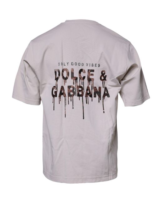 Dolce & Gabbana Metallic Only Good Vibes Tshirt Milano 1984 for men