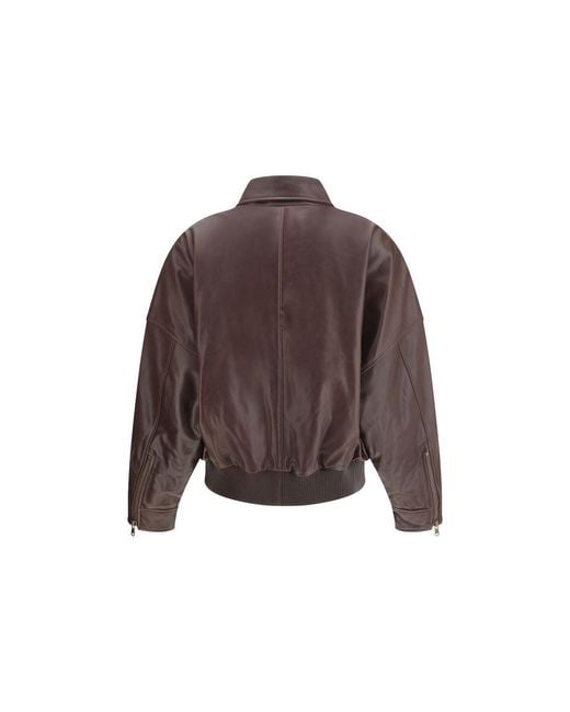 Petar Petrov Brown Oversized Leather Jacket