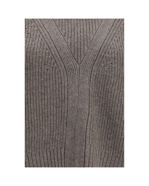 P.A.R.O.S.H. Gray Beige Wool Oves Aries Sweatshirt
