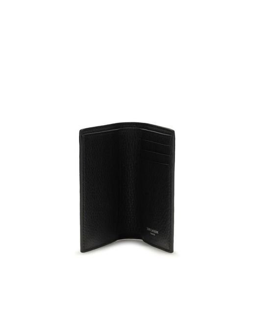 Saint Laurent Black Calf Leather Bos Taurus Wallet for men