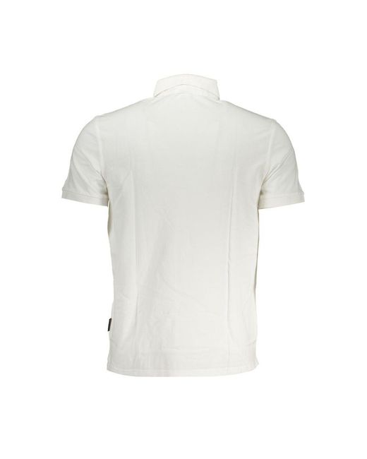 Napapijri White Cotton Polo Shirt for men