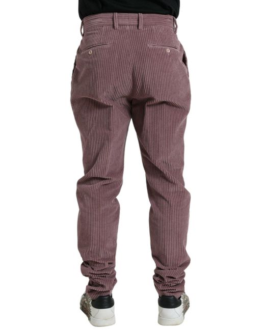 Dolce & Gabbana Purple Corduroy Cotton Stretch Skinny Pants for men