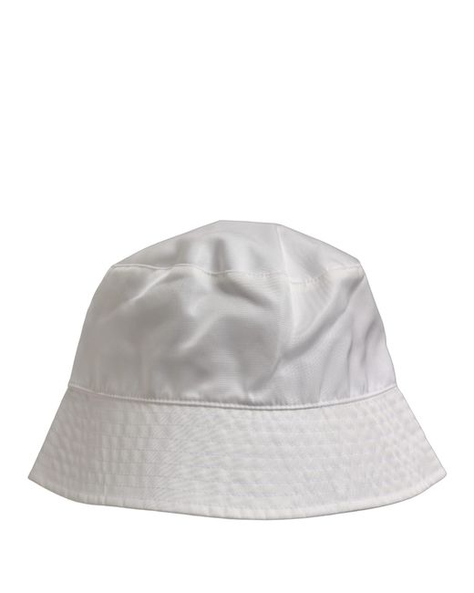 Dolce & Gabbana Gray Men White Nylon Wide Brim Bucket Capello Hat for men