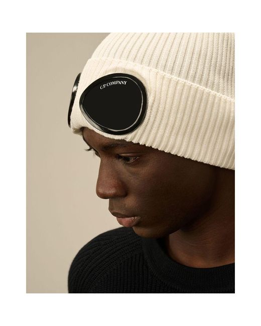C P Company Natural Black Wool Hats & Cap for men
