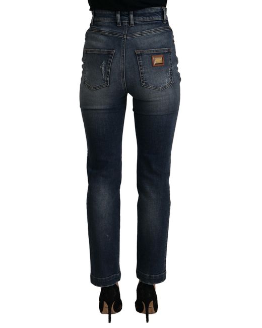 Dolce & Gabbana Blue High Waist Skinny Designer Jeans
