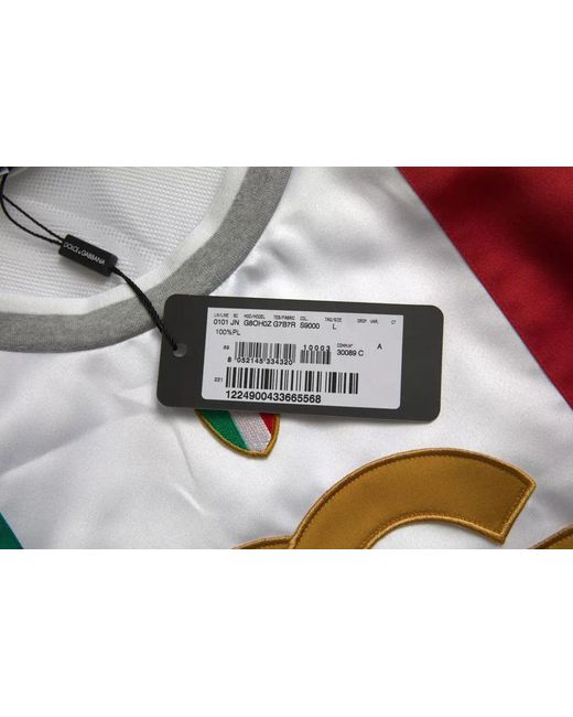 Dolce & Gabbana White Tank Top Italian Flag Style for men