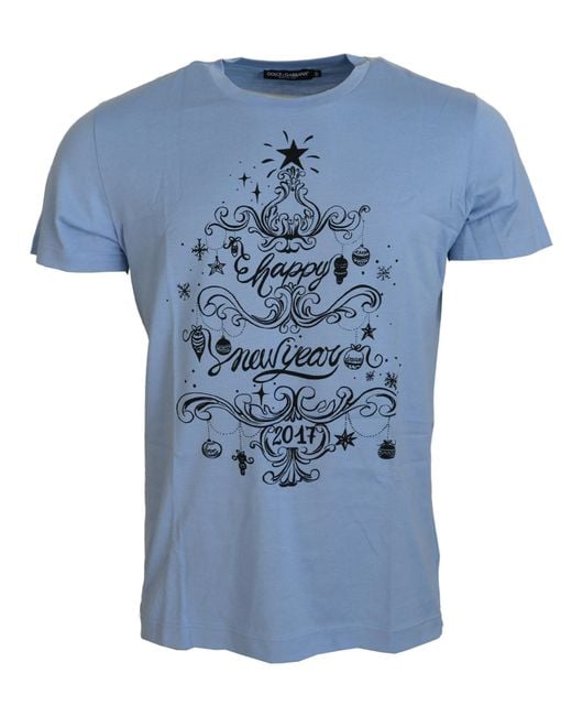 Dolce & Gabbana Blue Elegant Light Cotton Tee for men
