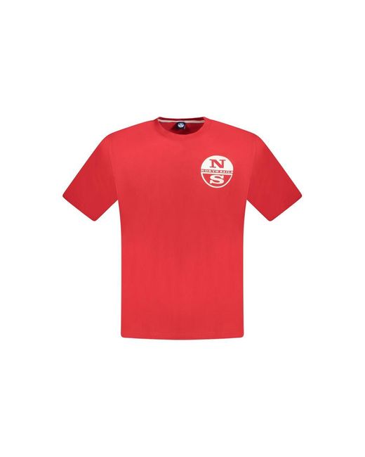 North Sails Red Cotton T-Shirt for men
