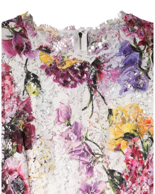 Dolce & Gabbana Red Multicolor Floral Long Sleeve A