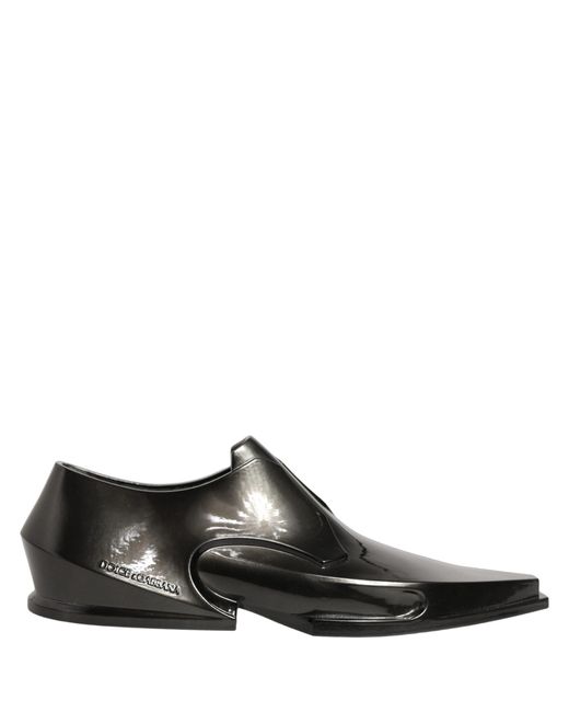 Dolce & Gabbana Dress Shiny Black Slip On Plastic Dress Shoes for men