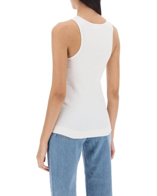 By Malene Birger White Amani Ribbed Tank Top