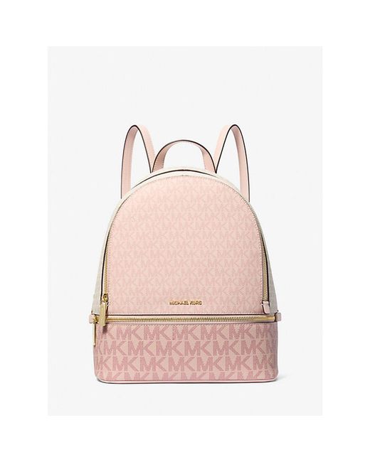 Michael Kors Pink Multicolor Leather Backpack