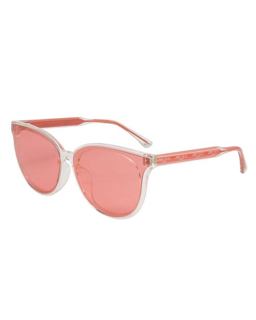 Jimmy Choo Pink Transparent Acetate Sunglasses