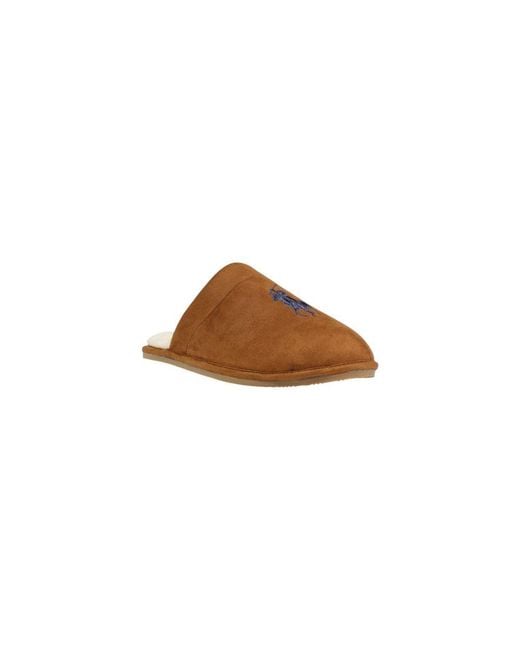 Ralph Lauren Brown Textile Slippers for men