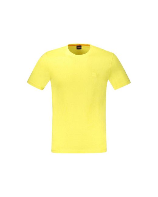 Boss Yellow Cotton T-Shirt for men