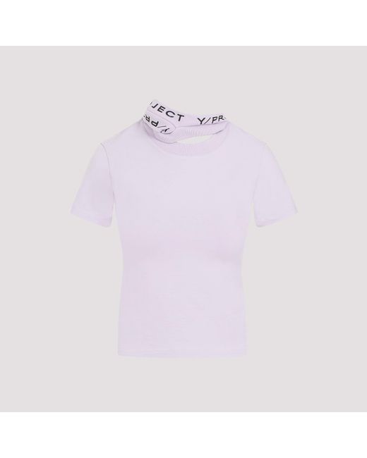 Y. Project Purple Lilac Triple Collar Fitted Organic Cotton T