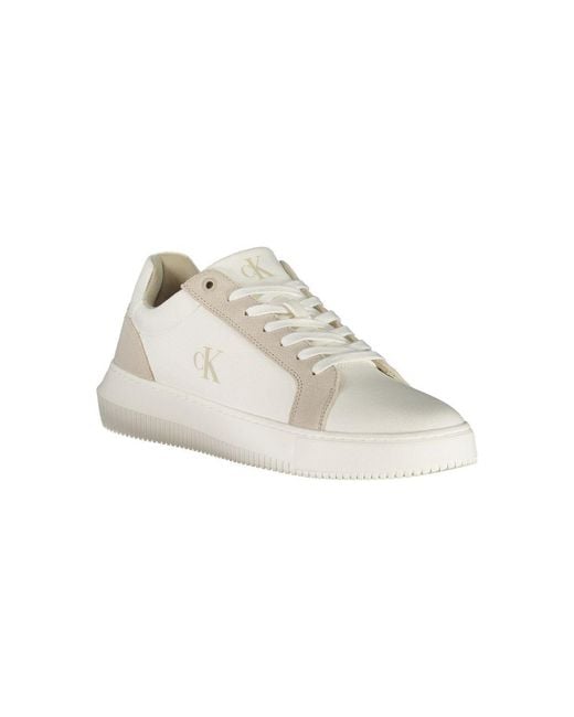 Calvin Klein White Ck Jeans Lowtop Sneakers Casual for men
