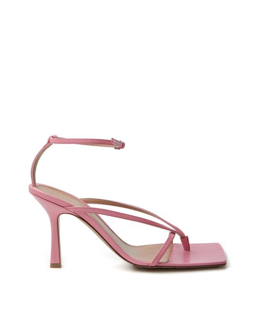 Bottega Veneta Pink Nappa Leather 'stretch' Sandal | Lyst