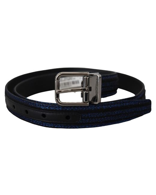 Dolce & Gabbana Black Elegant Jacquard Leather Belt for men