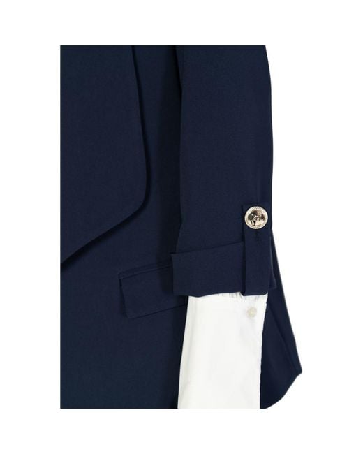 Rinascimento Blue Polyester Blazer