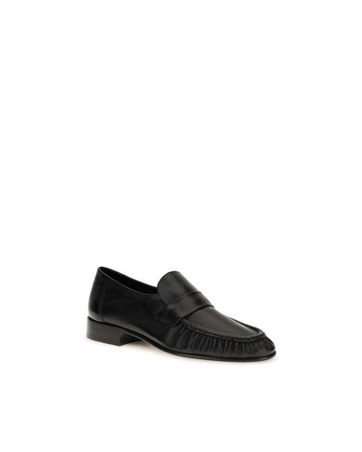 The Row Black Calf Leather Bos Taurus Slip