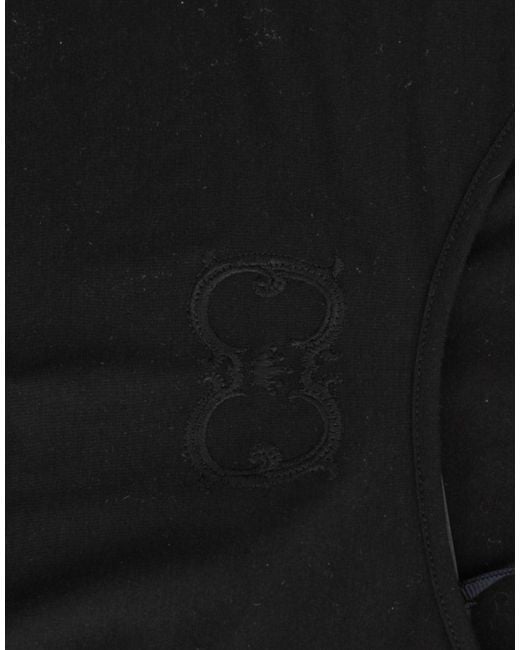 Roberto Cavalli Black Jersey Top Scoop Neck Short Sleeve