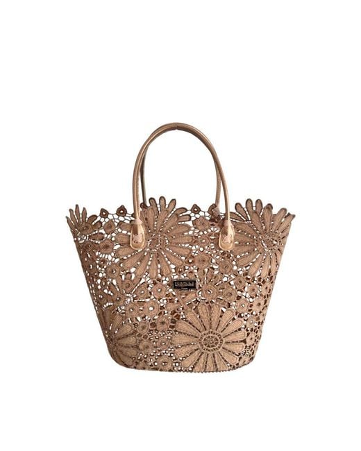 Baldinini Metallic Brown Pu Handbag